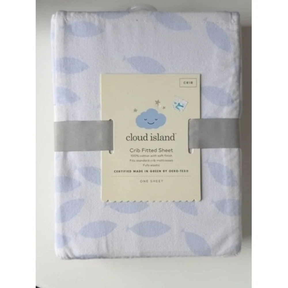 Cloud Island Crib‎ Fitted Sheet Light Blue School of Fish Cotton Baby NWT